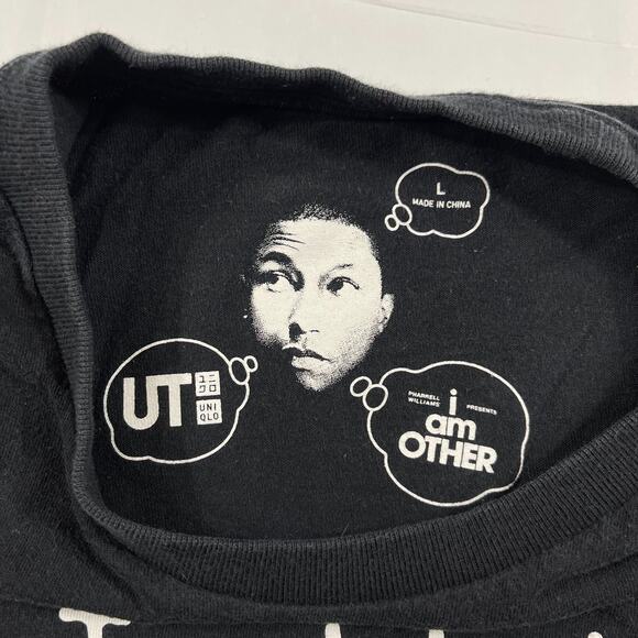Pharrell Williams Uniqlo UT I AM OTHER Black Graphic T-Shirt Men’s Size L Cotton - Picture 5 of 12